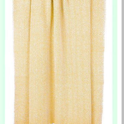 Marigold Handloomed Chevron Cotton Throw Blanket, 50x60