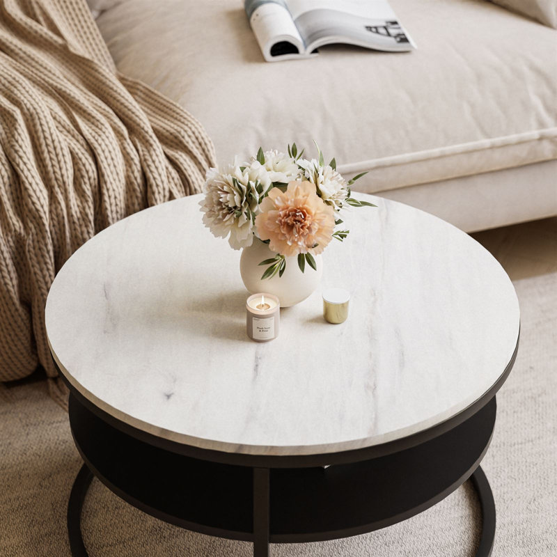 McLellen Frame Coffee Table with Storage, Black