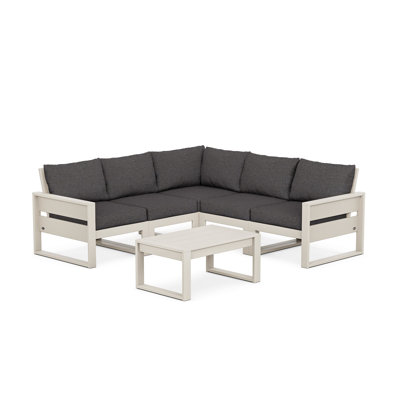 Ensemble de conversation d'extérieur pour 5 personnes avec coussins POLYWOOD Eastport