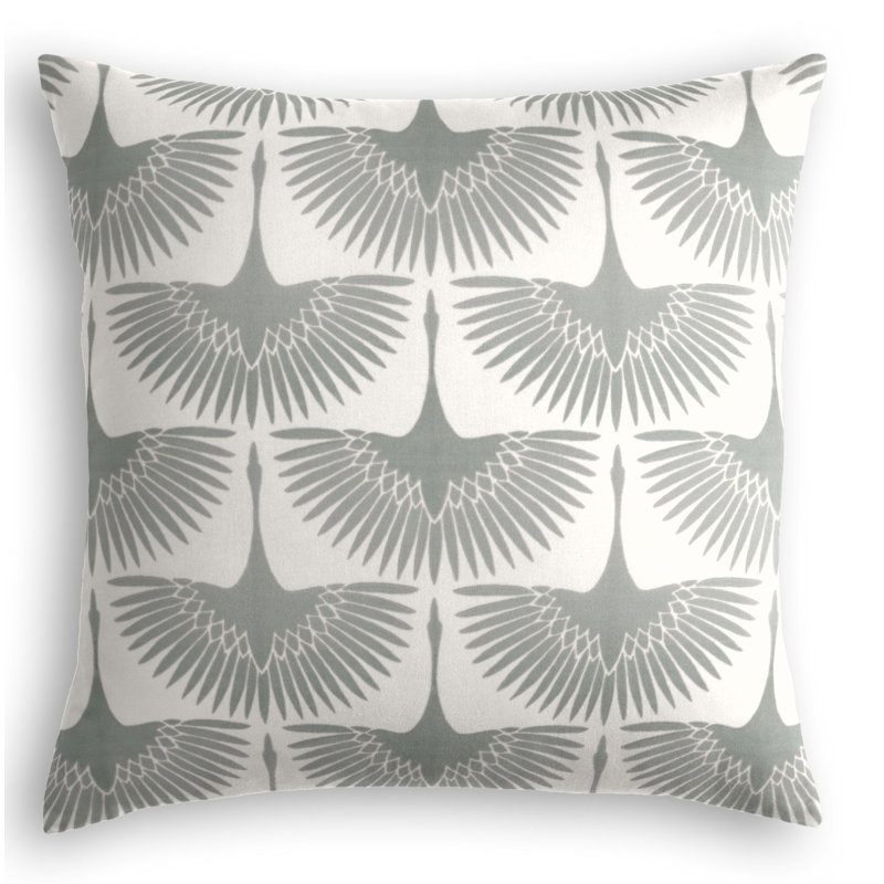 Wing It Cotton Reversible Throw Pillow, 20" x 20", Lunar
