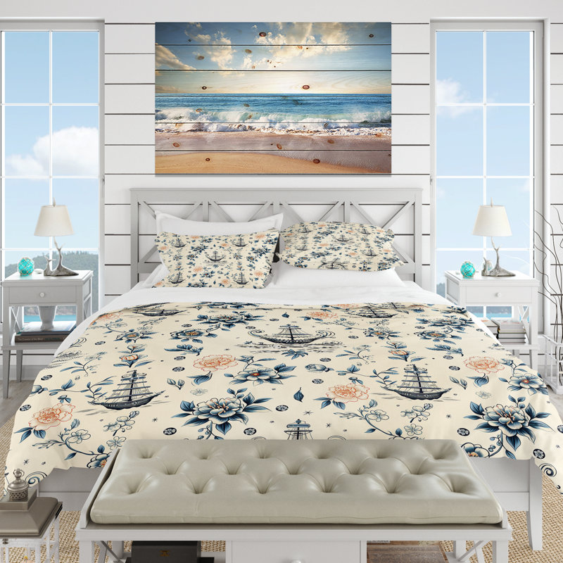 Ensemble de housse de couette Vintage Beige Minimalisme, Housse de couette simple + 1 taie décorative stan