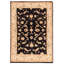 Tapis noir Peshawar Oushak 4 pi 2 po x 6 pi 0 po