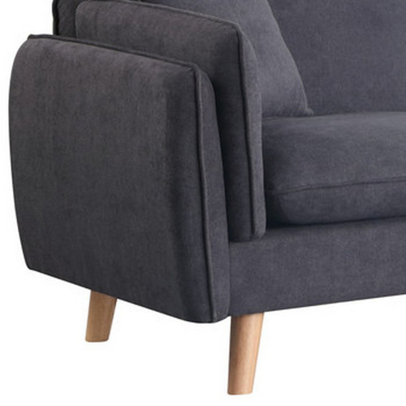 Audres Upholstered L-Shaped Sectional Reversible, Dark Gray Fabric