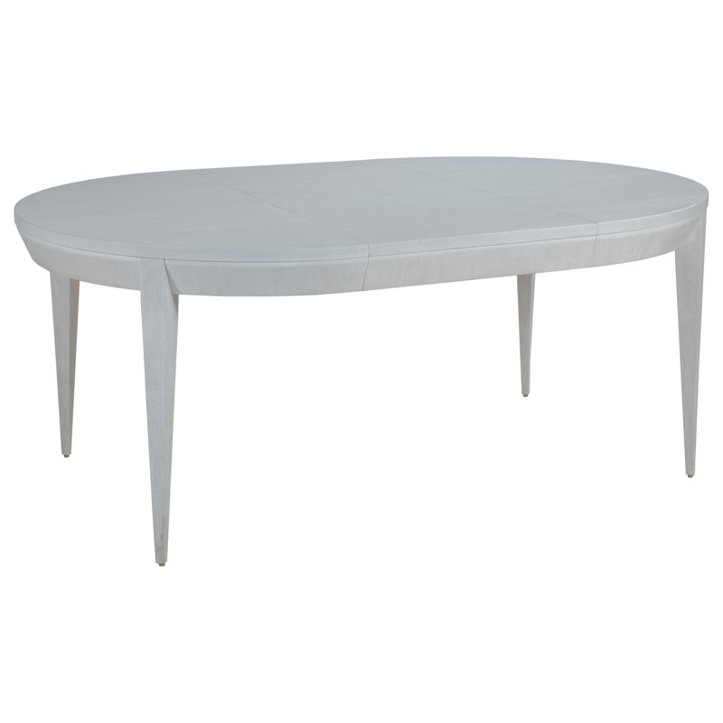 Oval White Mahogany Extendable Dining Table