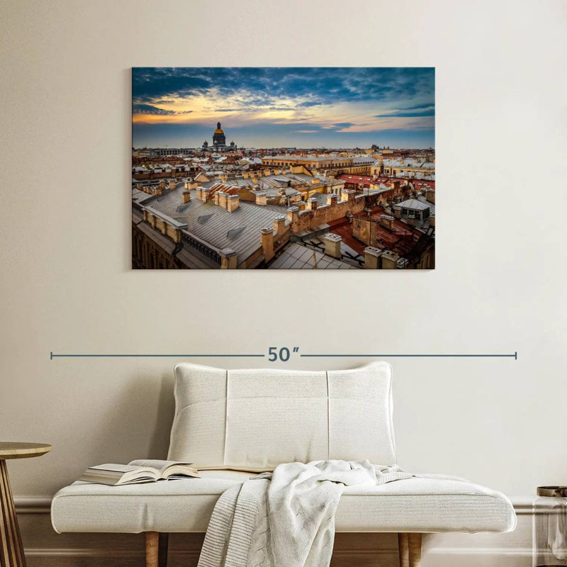 Kavia St. Pétersbourg, coucher de soleil, H 26 po x l 39 po