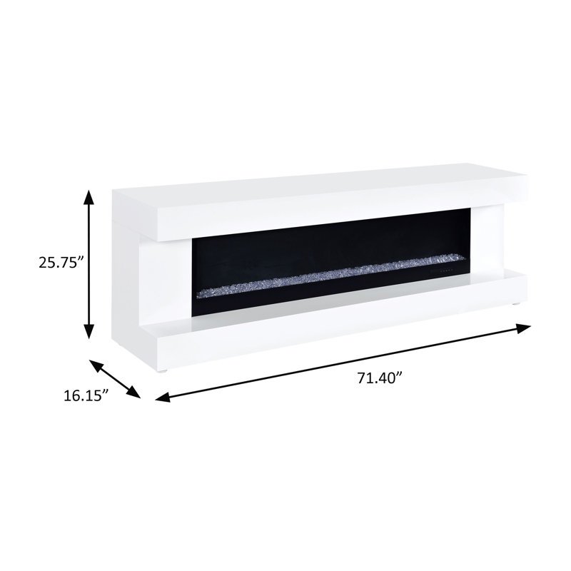 Meuble télé 71 po, Blanc ultrabrillant