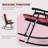 Red Patio Table And Chair - 2 Folding Rocking Chairs & Portable Glass Coffee For Poolside Outdoor Furniture, Easy-Store Camping, Porch