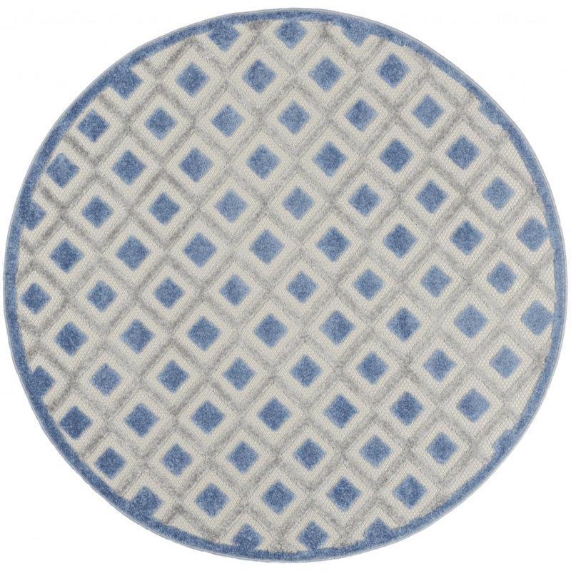Amamda Geometric Indoor / Outdoor Rug, Round 5'3"