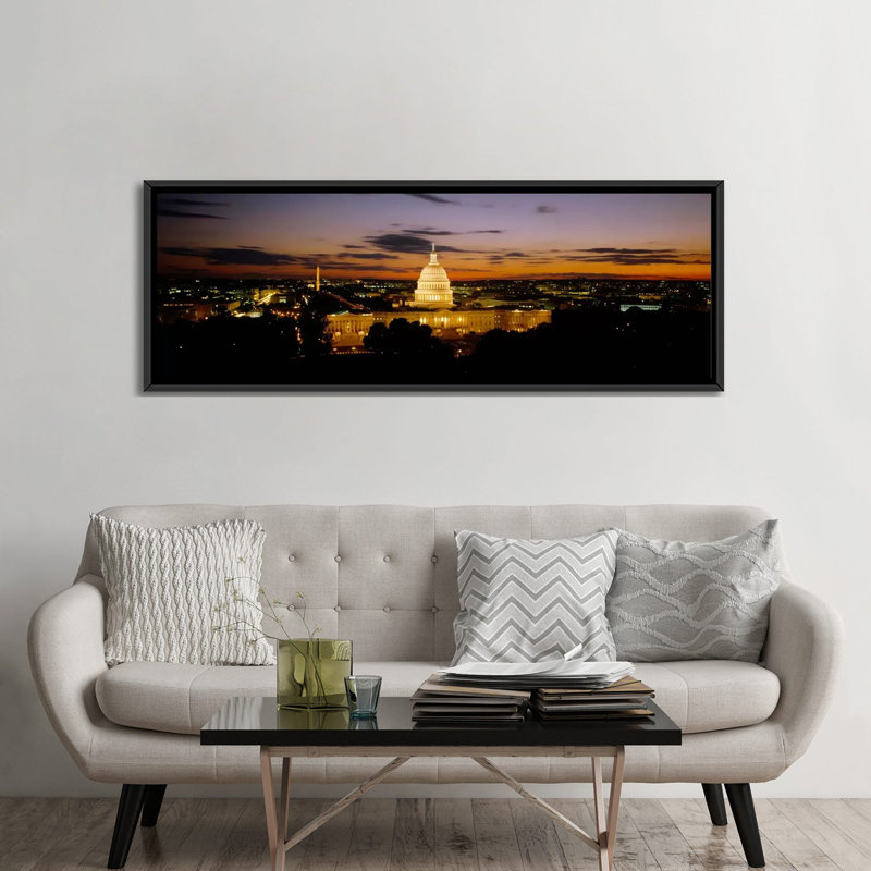 Modern & Contemporary, 12" H x 36" W x 1.5" D, Black Framed