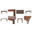 Table de jardin d'extérieur en bois 69 po, brun foncé