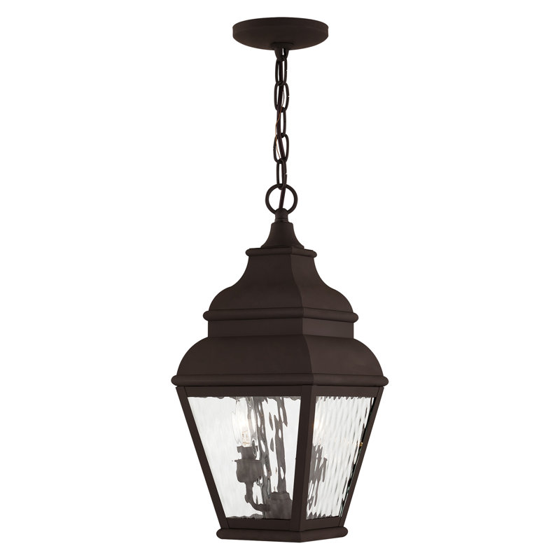 Lanterne suspendue d'extérieur 2 lumières H 17 po Acadia, Bronze