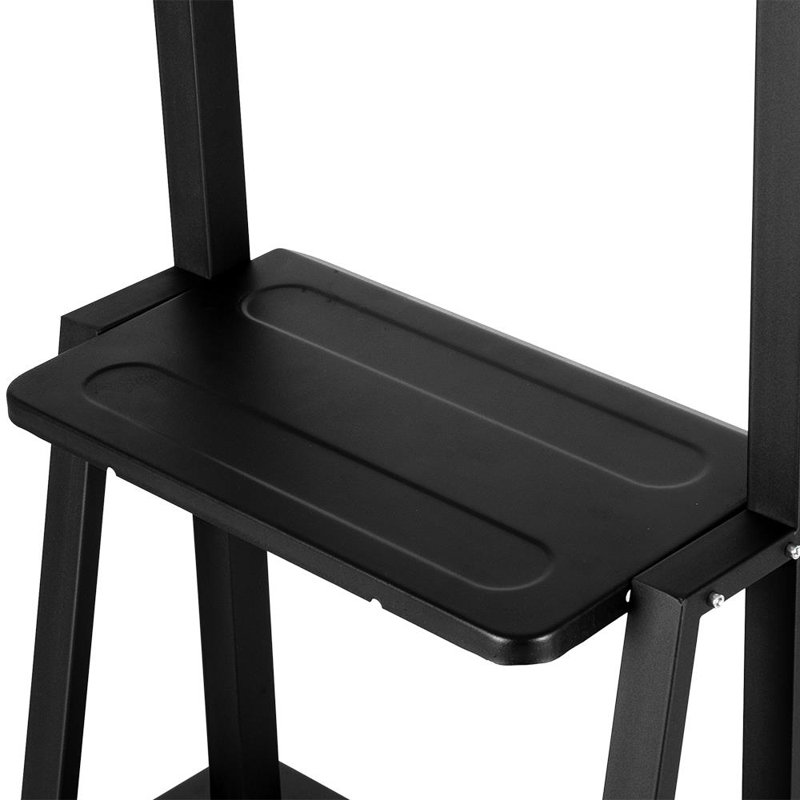Support de plancher noir avec tablette, peut supporter jusqu'à 176 lb