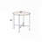 Round Wooden End Table with Chrome X-Shape Base