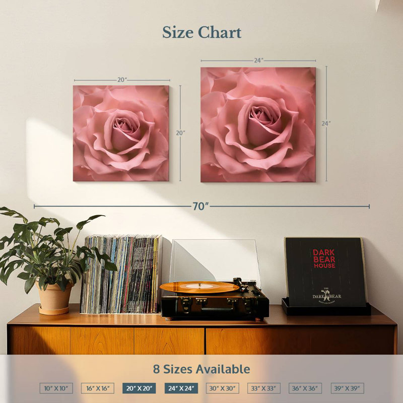Harnek Misty Rose Pink Rose, 20'' H x 20'' W