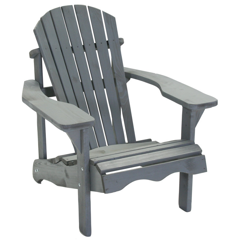 Osprey Pine Outdoor Adirondack Chair, Grey/Brown/Blue