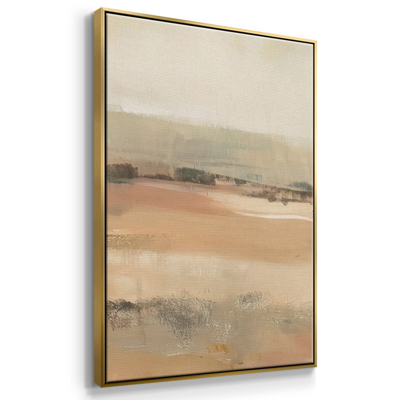 Earth Tone Landscape I - Toile encadrée à pièces multiples, H 40 po x l 78 po, Encadrement doré