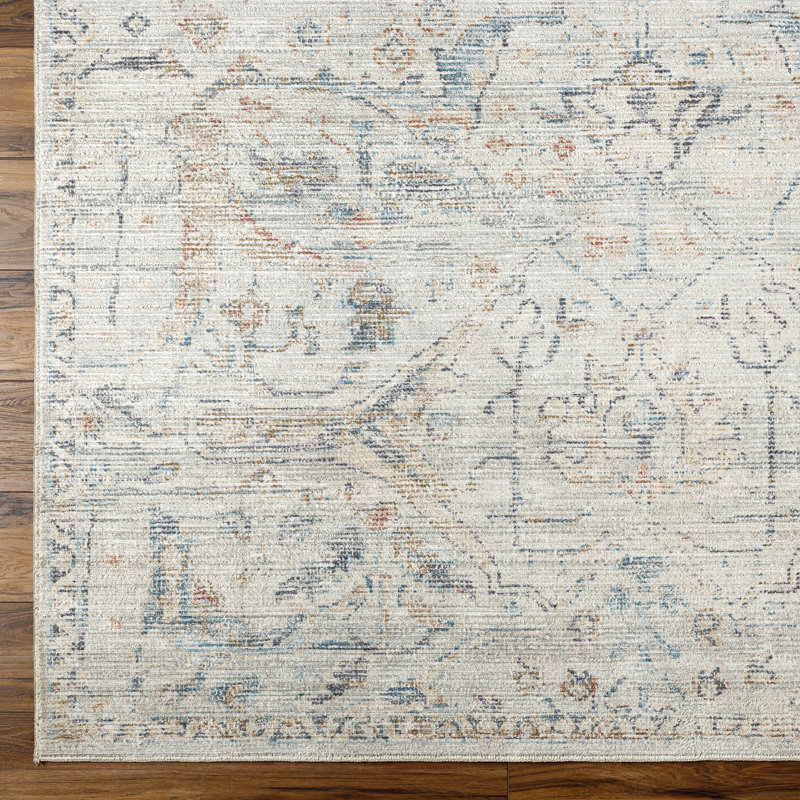 Marlene Light Blue Rectangular Machine Woven Area Rug