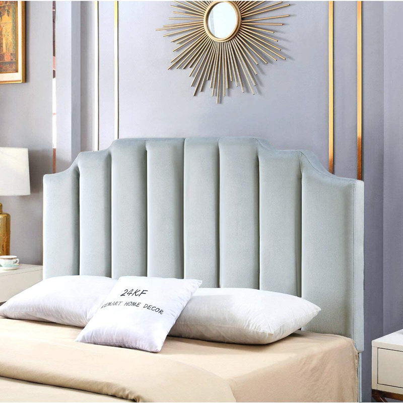 Gabbrielle Tufted Upholstered Headboard, Queen, Steel Gray