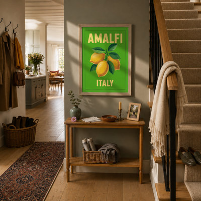 Amalfi Lemons Vintage - Framed Print