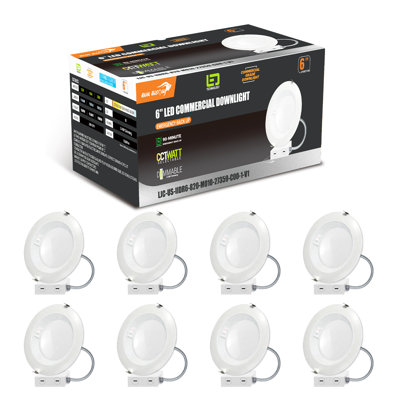 6 in. IC Rated Emergency Recessed Light with 90-Min Battery Backup New Construction or Remodel Commercial LED Downlight