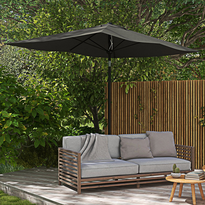 Parasol de marché rectangulaire Outsunny, L 118,12 po x P 78,72 po, Acier