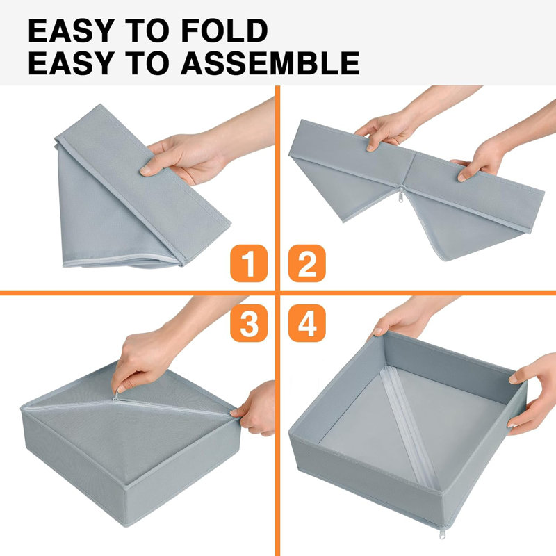 15-Pack Foldable Drawer Organizers - Closet & Dresser Dividers For Baby Clothes, Underwear, Socks, Bras, Ties, And Accessories