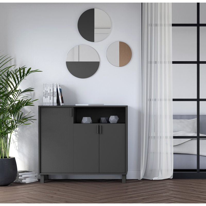 16 Pair Shoe Storage Cabinet, Graphite