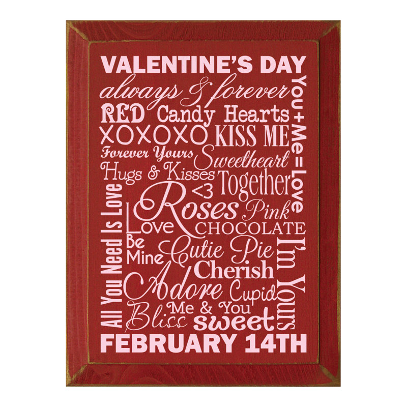 " Valentine's Day Wordle Textual Art Plaque " Painting Print