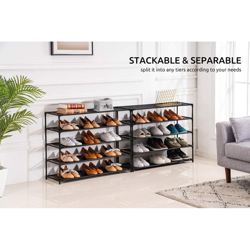 Range-chaussures empilable 50 paires, Noir