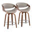Tabouret de bar et de comptoir en similicuir Arabelle à hauteur fixe avec repose-pieds rond (ensemble de 2)-108401434-108401398