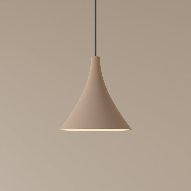 Gota Pendant Light, Peach, Black, 14" H x 9.84" W x 9.84" D