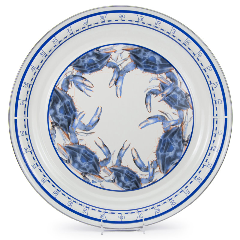 Blue Crab Enamelware Platter