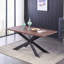 Trista 6 Person Dining set - a Rectangular Wooden Dining Table with Metal Legs and a Set of 6 Quilted Ring Knocker Velvet Dining Chairs for Dining Room - Modern Dining Table Set-1751923594
