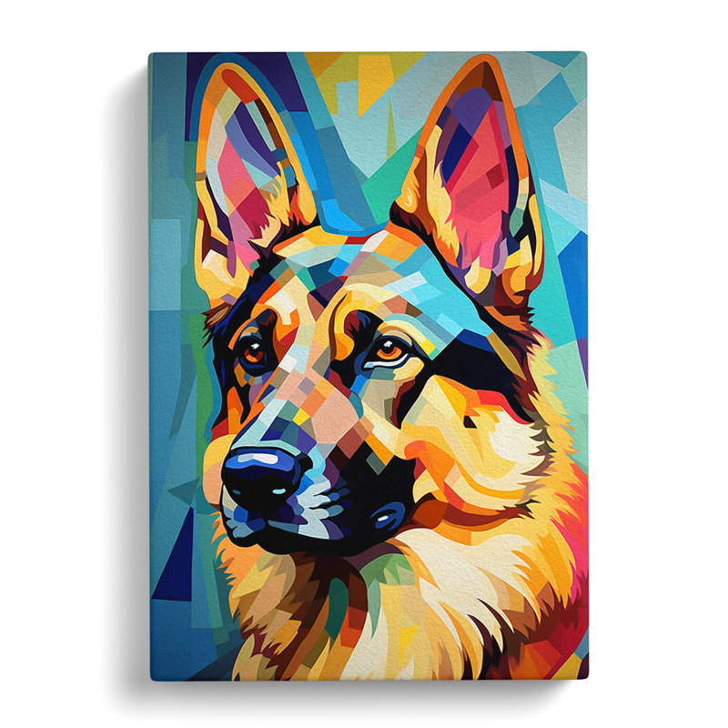 German Shepherd Constructivism - Wrapped Canvas, 50cm H x 35cm W x 3cm D