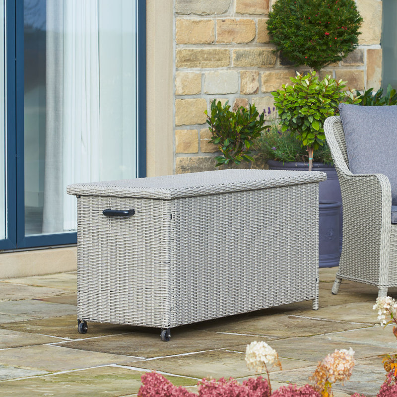 Rattan Storage Box, Stone Grey, 64cm H x 137cm W x 54cm D
