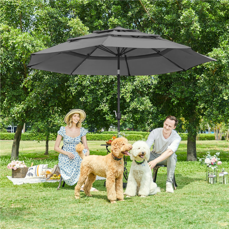 324cm Tilt Market Parasol, Grey