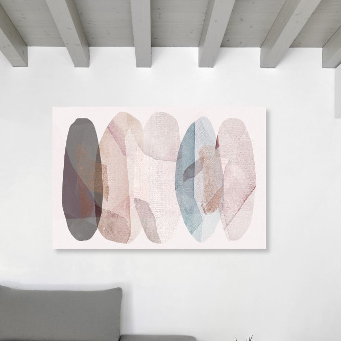 «Leaf Shower» par Oliver Gal - impression, H 16 po x l 24 po, Toile tendue