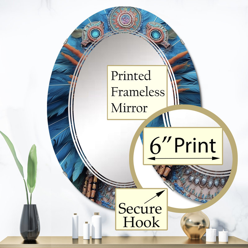 Mailla - Miroir mural moderne ovale, 36 po x 24 po