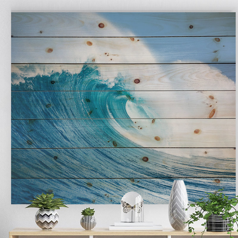 « blue ocean wave », impression, Bois