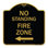 Enseigne Signmission Designer Series - Pas debout, zone de feu avec flèche gauche | Enseigne architecturale noire et dorée en aluminium de gros calibre 18 po x 18 po | Protégez votre entreprise et votre commune | Fabriqué aux États-Unis
