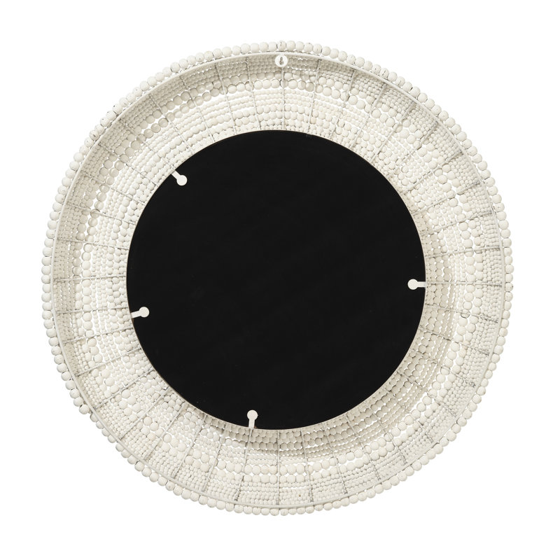 Strand Round Mirror, White