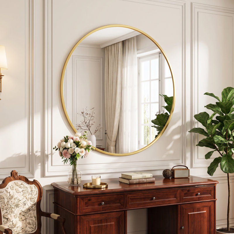 Glass D-Shaped Wall Full Length Mirror