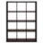 Cubicle Open Back Decorative Cube Storage Organizer, 12-Cube, Dark Oak