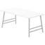 Table basse de style moderne pour le salon, L 40 po rectangulaire, stratifié blanc avec base en métal gris 40 po