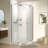 Frameless Modern Pivot Shower Door With Chrome Finish For Sleek Bathroom Design