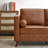 81" Leather Sofa, Mid Century Modern Deep Seat Couch, Upholstered Cushion&Removable Cover, Brown PU Couch-215496079