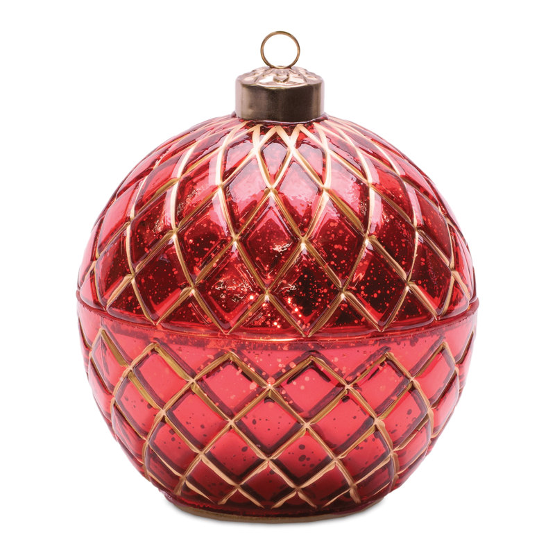 Ornement de bougie DEL P 5,75 po, Rouge, or