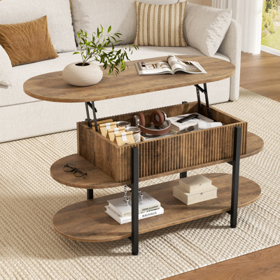 Wynny Oval Lift-Top Coffee Table with Storage for the living room