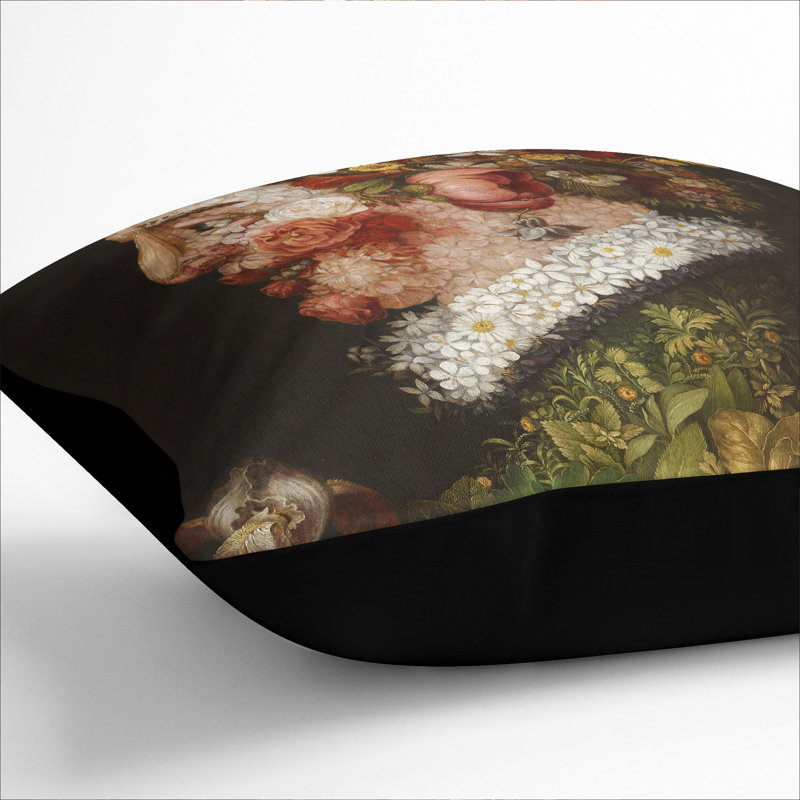 Spring Scatter Cushion, 40cm H x 40cm W x 15cm D, Black