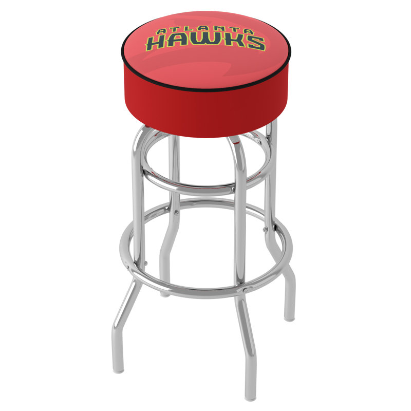 Swivel Upholstered Counter Stool with Metal Frame